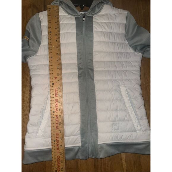 Footjoy Hybrid Jacket women’s  XS Gray white Full Zip Puffer Golf Outdoor Quilte - Picture 8 of 9